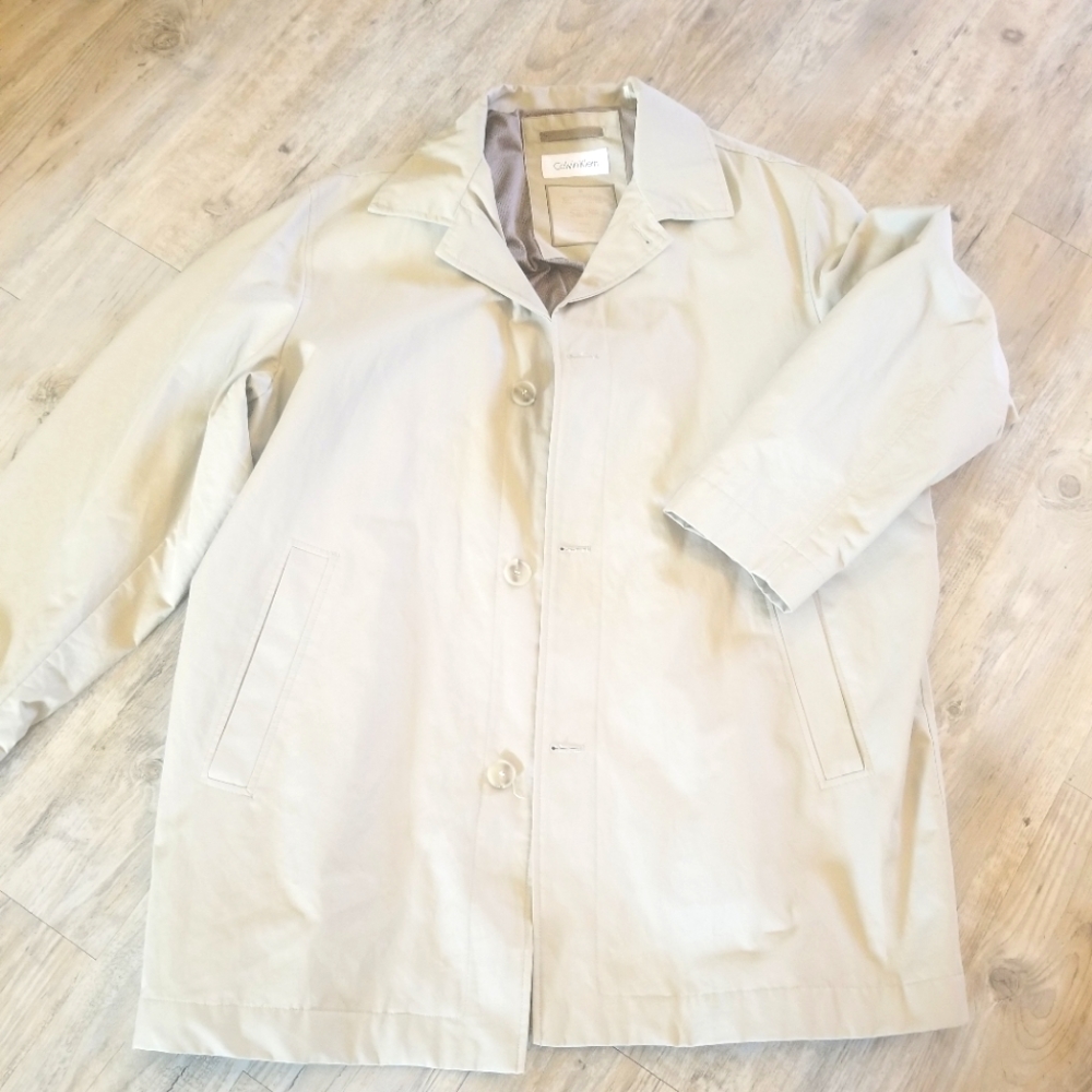 Calvin Klein mens khaki trench jacket